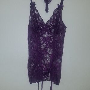 Luxurious Lace Chemise in Deep Purple